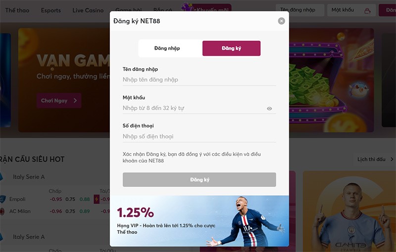 Đăng ký tài khoản cá cược tại NET88 theo cách này