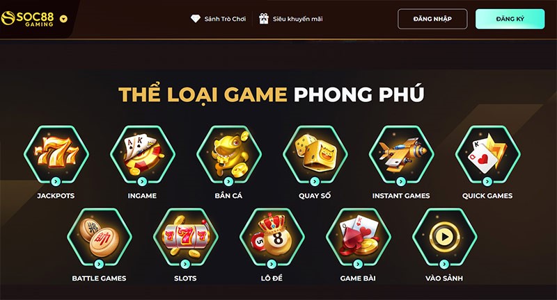 Danh sách các game cá cược hot tại nhà cái SOC88