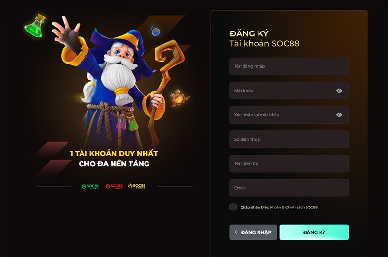 Đăng nhập vào tài khoản game SOC88 chỉ với vài bước đơn giản